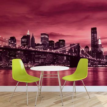 City Brooklyn Bridge New York City Fotobehang