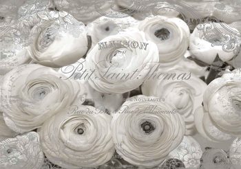 White Roses Vintage Effect Fotobehang