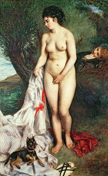 Bather with a Griffon dog, 1870 - Stampe d'arte
