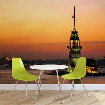 Fotomural Estambul, ciudad, urbano, ocaso
