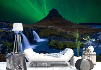 Fotomurale Kirkjufell, Under A Boreal Green Sky