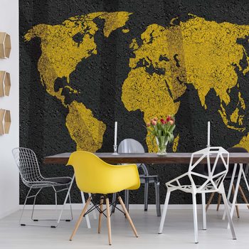 Fotomural Modern World Map Grunge Texture
