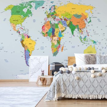 Fotomural Political World Map Atlas