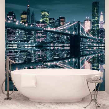 Fotomurale Puente de Brooklyn del horizonte de New York City