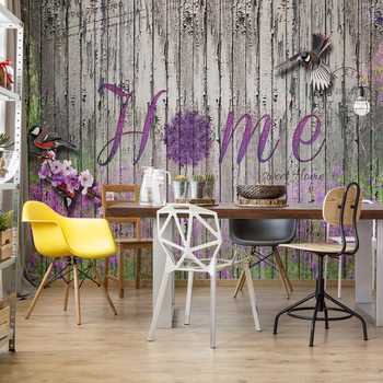 Fotomural Vintage Wood Planks Design Lavender Home