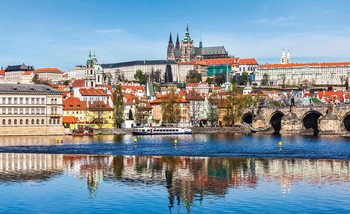 City Prague Bridge River Cathedral Tapéta, Fotótapéta