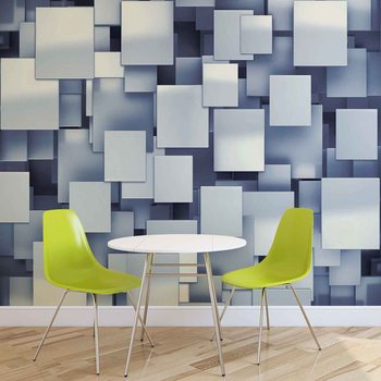 Abstract Squares Modern Blue Fototapeta