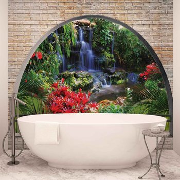Waterfall Lake Arch View Fototapeta