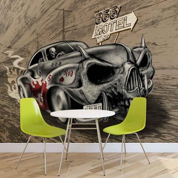 Alchemy Death Hot Rod Auto Totenkopf Fototapete
