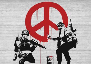 Banksy Graffiti Krieg Frieden Fototapete
