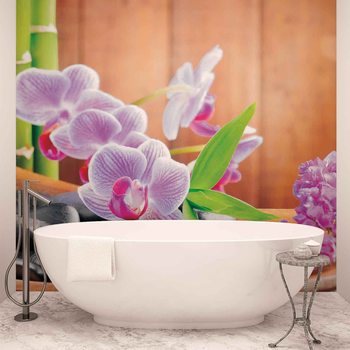 Blumen Orchideen Zen Fototapete