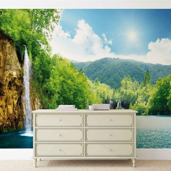 Wasserfall See Natur Fototapete