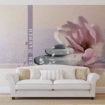 Zen Garten Lotosblume Steine Fototapete