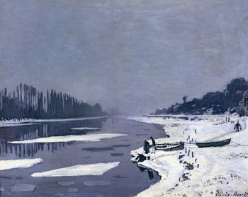 Εκτύπωση έργου τέχνης Ice floes on the Seine at Bougival, c.1867-68