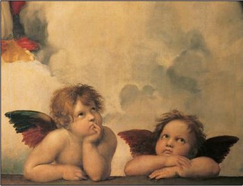 Reproducción de arte Raphael Sanzio - Sistine Madonna, detail - Cherubs, Angels 1512
