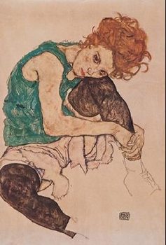 Reproducción de arte The Artist's Wife - Seated woman with bent knee, 1917
