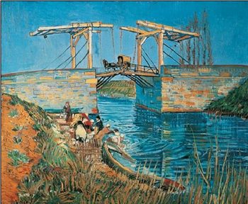 Reproducción de arte The Langlois Bridge at Arles with a Washerwoman, 1888