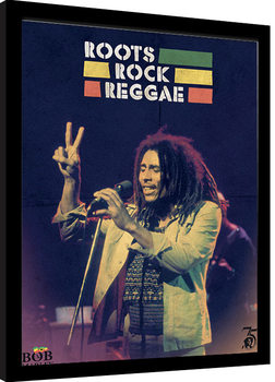 Bob Marley - Roots Rock Reggae Poster enmarcado