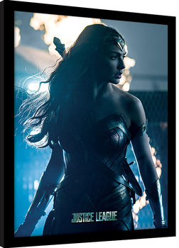 La Liga de la Justicia- Wonder Woman in Enemy Territory Poster enmarcado