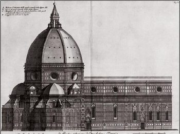 Obrazová reprodukce Boční pohled na Santa Maria del Fiore, katedrály v Benátkách