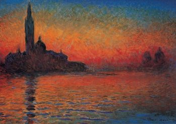 San Giorgio Maggiore at Dusk - Dusk in Venice (Sunset in Venice, Venice Twilight) Obrazová reprodukcia