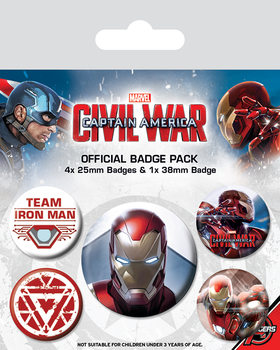 Paket značaka Captain America Civil War - Iron Man