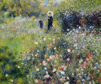 Cuadros en Lienzo Woman with a Parasol in a garden, 1875