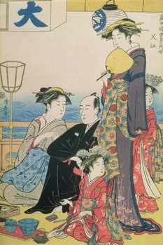 Cuadros en Lienzo Women of the Gay Quarters, right hand panel of a diptych (colour woodblock pring)