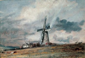 A Windmill on the Downs near Brighton Kunstdruk