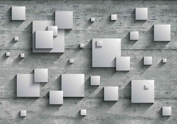 Abstrait Moderne Gris Argenté Poster Mural XXL