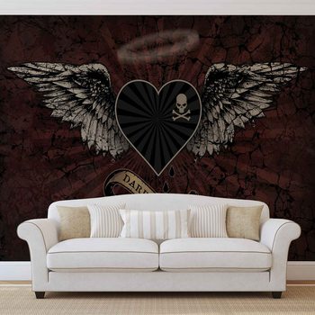 Alchimie Cœur Ange Noir Tatou Poster Mural XXL