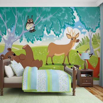 Animaux en forêt Poster Mural XXL