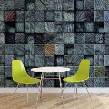 Aspect Morceaux de Bois Gris Foncé Poster Mural XXL