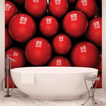 Balles rouges abstraites et modernes Poster Mural XXL
