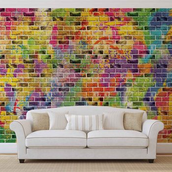 Briques multicolores Poster Mural XXL