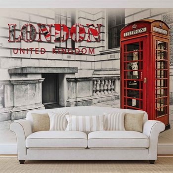 Cabine Téléphonique de la ville de Londres Rouge Poster Mural XXL