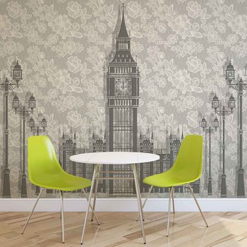 Design Floral Abstrait Londres Poster Mural XXL