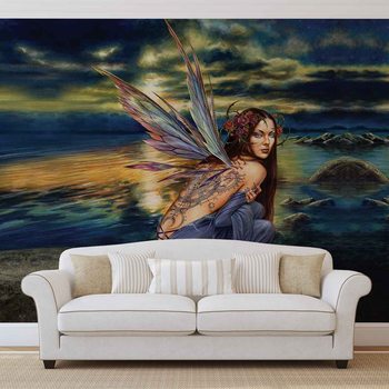 Fée Mer Fleurs Ailes Poster Mural XXL