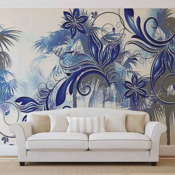 Fleurs Art abstrait Poster Mural XXL