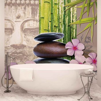 Fleurs aux pierres zen Poster Mural XXL