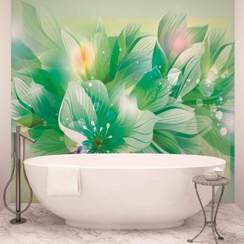 Fleurs Nature Vert Poster Mural XXL