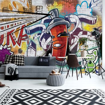 Graffiti Street Art Red Poster Mural XXL