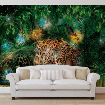 Léopard dans la Jungle Poster Mural XXL