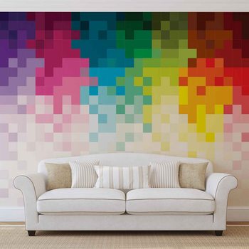 Motif Arc-en-ciel Pixel Poster Mural XXL