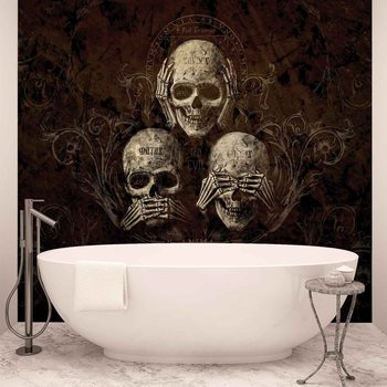 Non Ecoutez Voyez Parlez crâne alchimie Poster Mural XXL