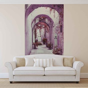 Passage Fleurs Rose Poster Mural XXL