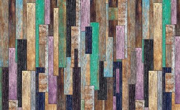 Planches en bois peintes Rustique Poster Mural XXL