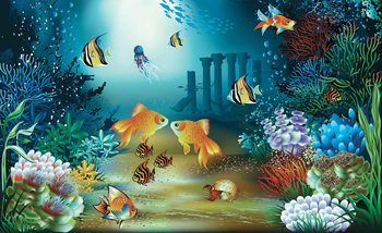Poisson et coraux dans la mer Poster Mural XXL