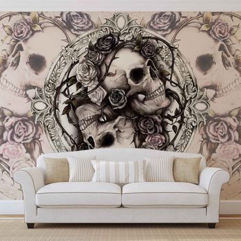 Roses Alchimie Crâne Poster Mural XXL