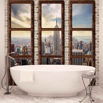 Vue de la fenêtre horizon de New York City Poster Mural XXL
